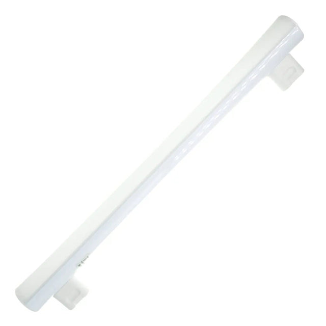 Two white fluorescent light bulbs on a white background
