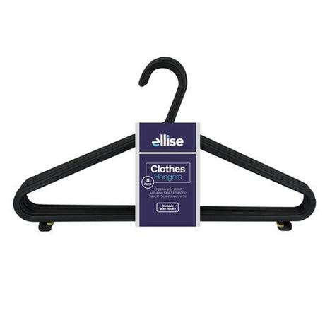 ellise Coat Hanger Plastic Black 37cm 8Pcs HOM-597