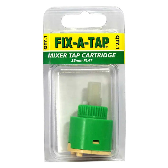 Packaged Fix-A-Tap mixer tap cartridge on a white background