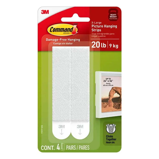 3M Command Damage - Free 4 Sets Picture Hanging Strips XL 9Kg 17217 - ES