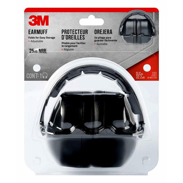 3M Folding Earmuff Black 25dB NRR 70006964806