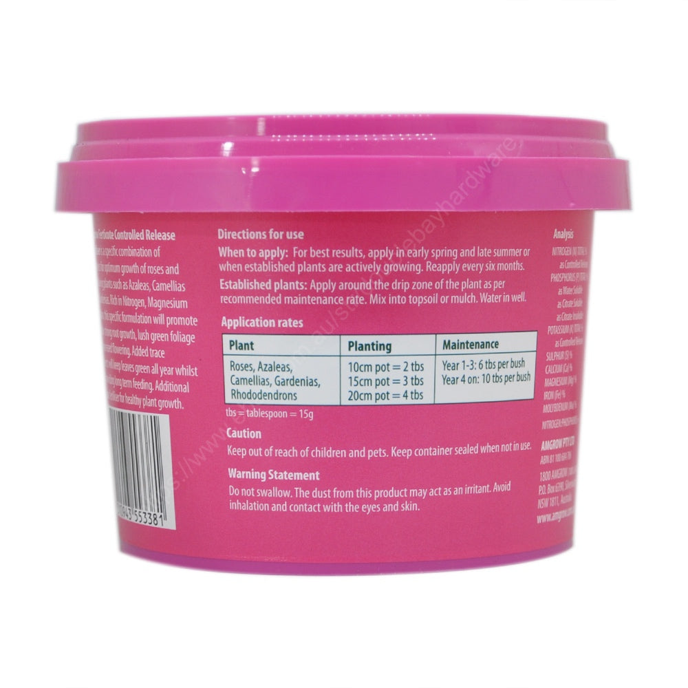 Amgrow Ferticote Rose, Gardenia, Azalea&Camellia Fertiliser 500g 55338