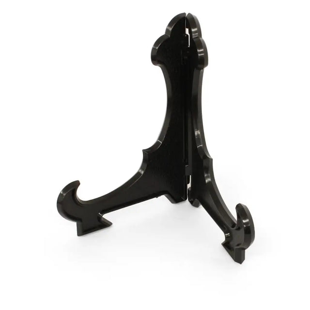 Black metal stand on a white background