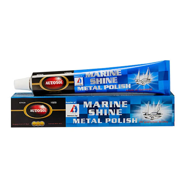 Autosol Marine Shine Metal Polish packaging on a white background