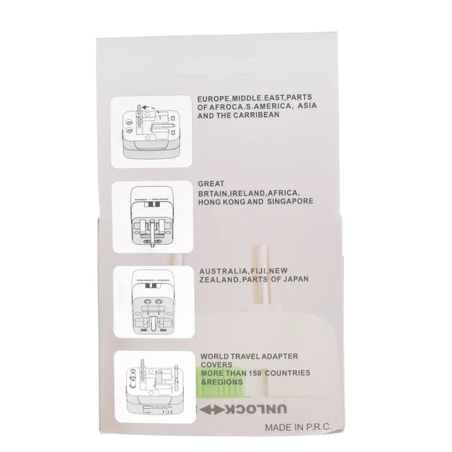 Unplug travel adapter packaging with世界各国插头图示