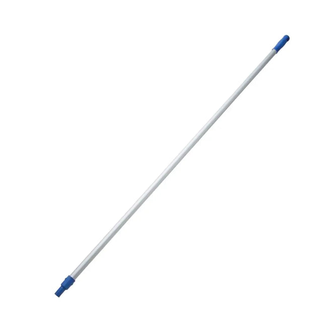 White telescopic pole with blue ends on a white background