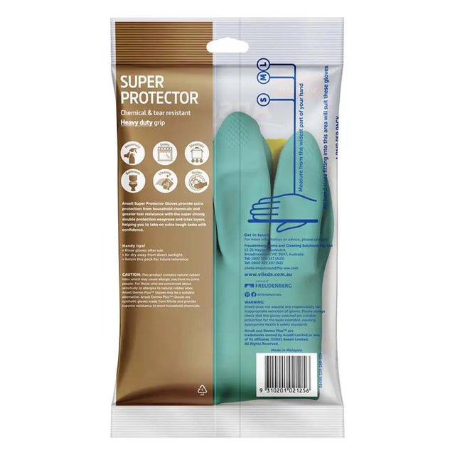 Super Protector packaging with green product and text on a white background