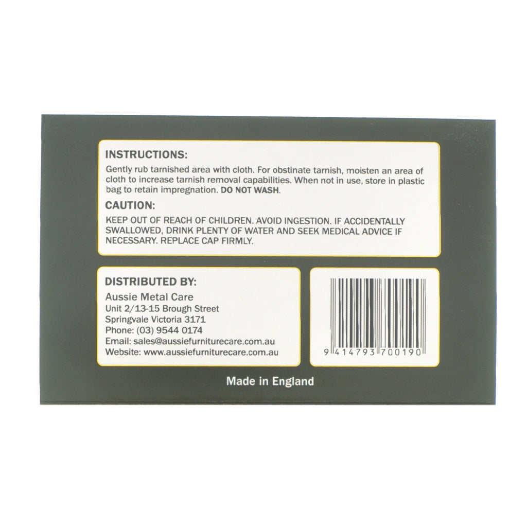 Aussie Metal Care Impregnated Brass Copper Polishing Cloth 30X23cm IIPC104