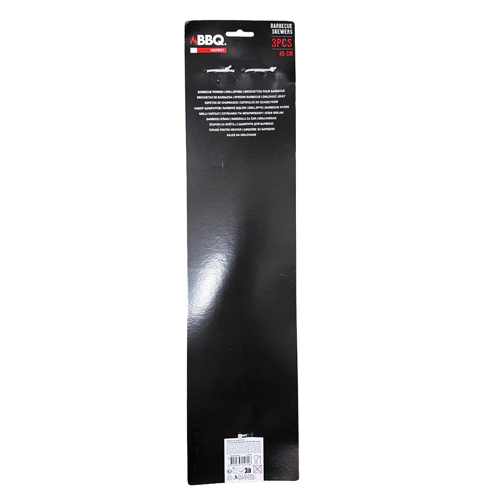 BBQ Metal Skewer Set 45cm 3Pcs