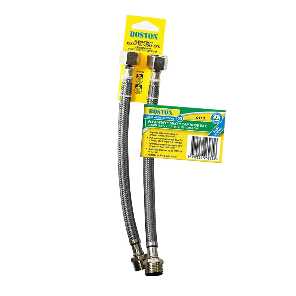 BOSTON Flexi-Tuff Lead-free Mixer Tap Hose Extension 250mm 262356