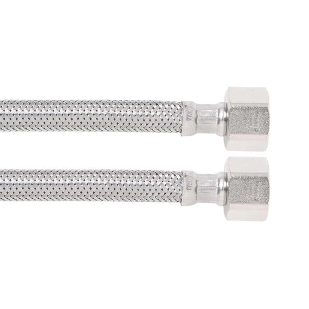 BROMIC 8mm Quicky Stainless Steel Water Hose 1/2″ F x 1/2″ F (600mm) 8WEB0600-1