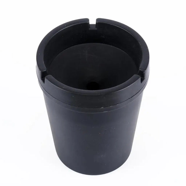 Black plastic pot on a white background