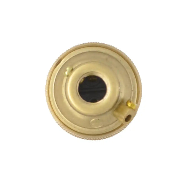 Gold-colored mechanical component on a white background