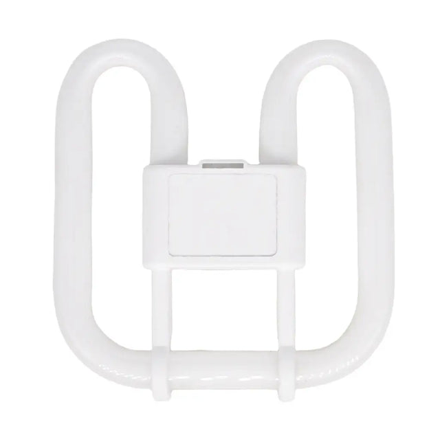 White 2D fluorescent light bulb on a white background
