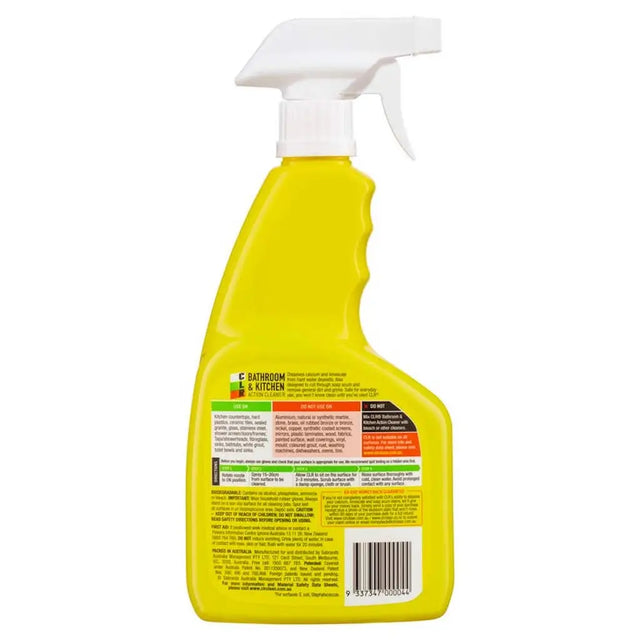 Yellow spray bottle with a white nozzle on a white background
