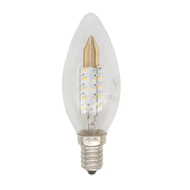 LED candle light bulb on a white background