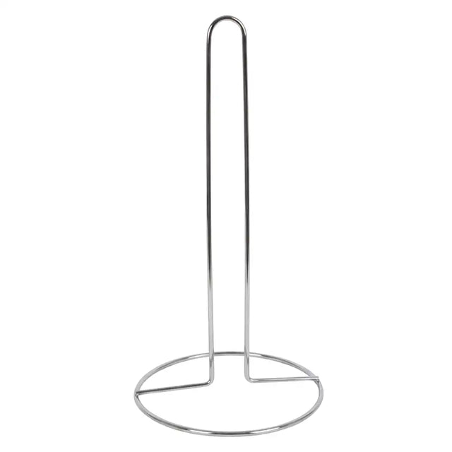 Metal paper towel holder on a white background