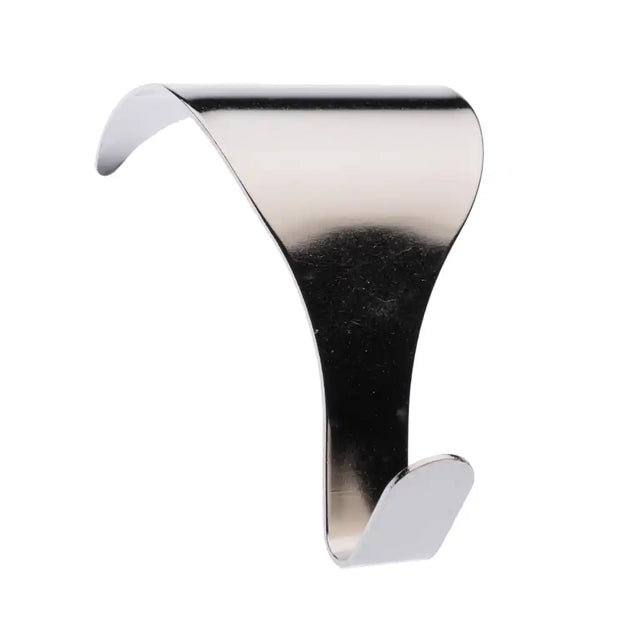 Cowdroy HPH011000NP nickel-plated over rail moulding hook close-up showing curved profile for picture rail hanging