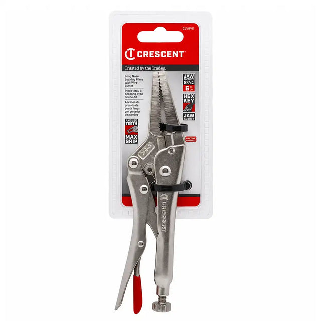 Crescent lock pliers with packaging on a white background