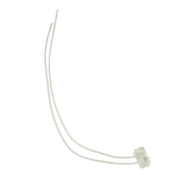 White cable with a connector on a white background