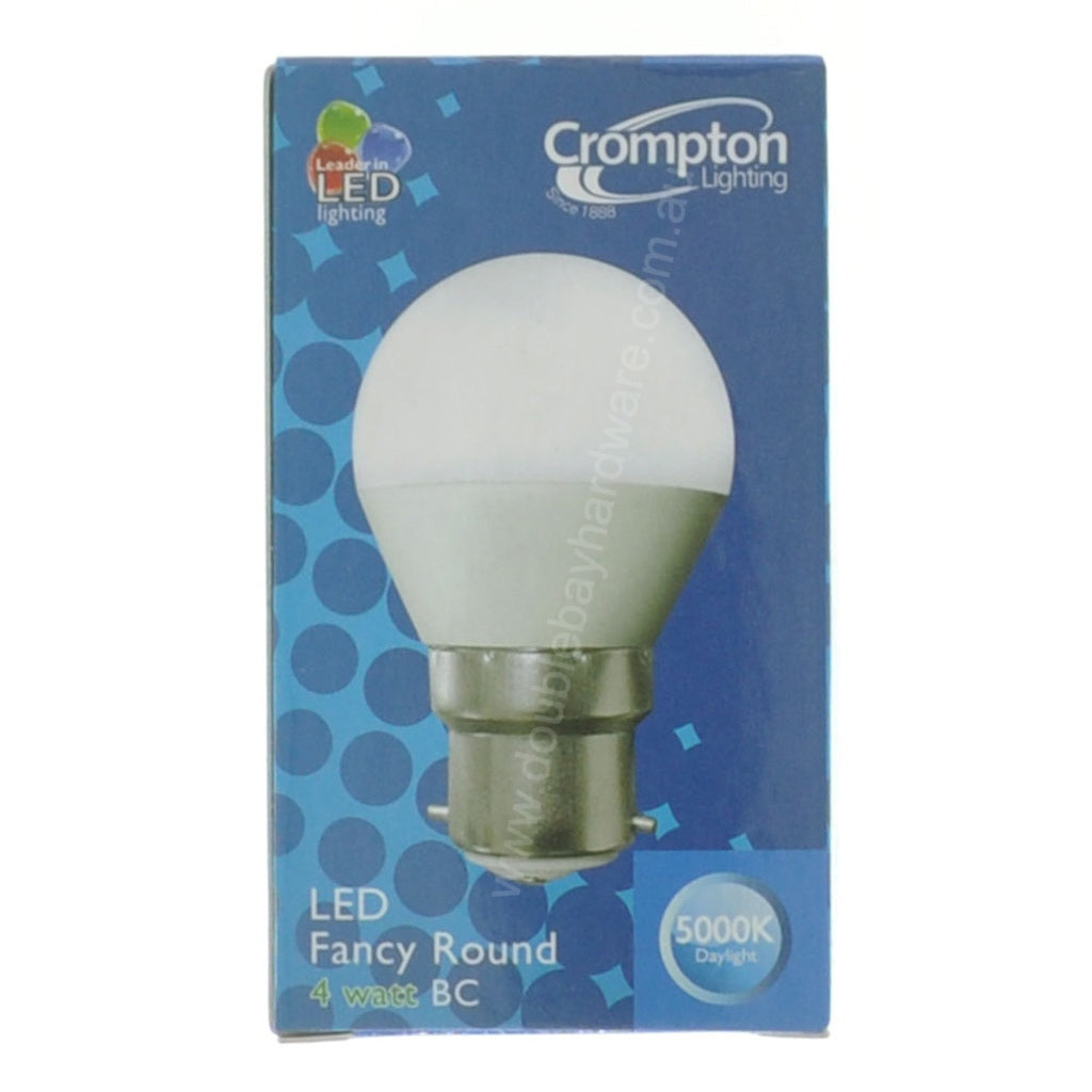 Crompton Fancy Round LED Light Bulb B22 240V 4W Pearl D/L 27432