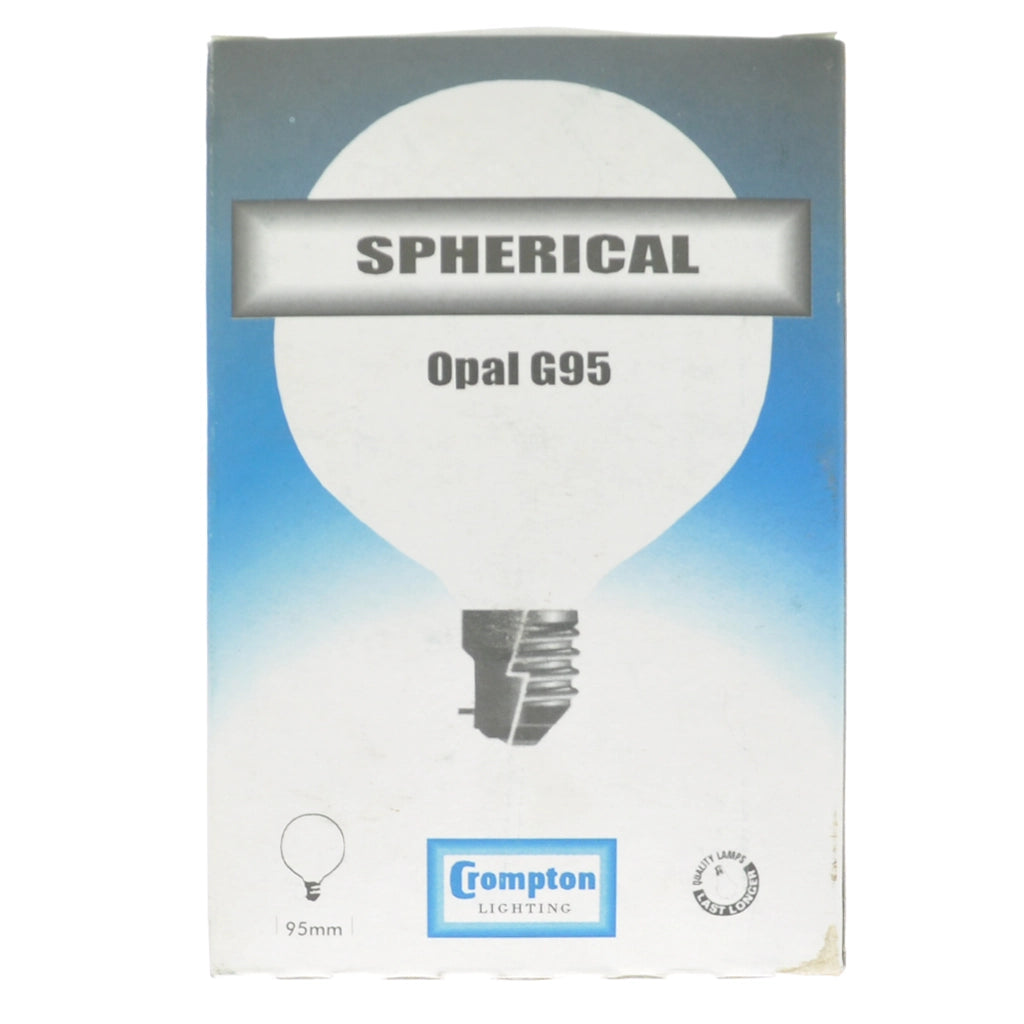 Crompton G95 Spherical Incandescent Light Bulb E27 260V 60W Opal