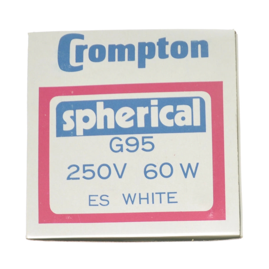 Crompton G95 Spherical Incandescent Light Bulb E27 260V 60W Opal