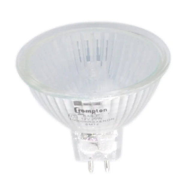 Light bulb with 'Compton' branding on a white background