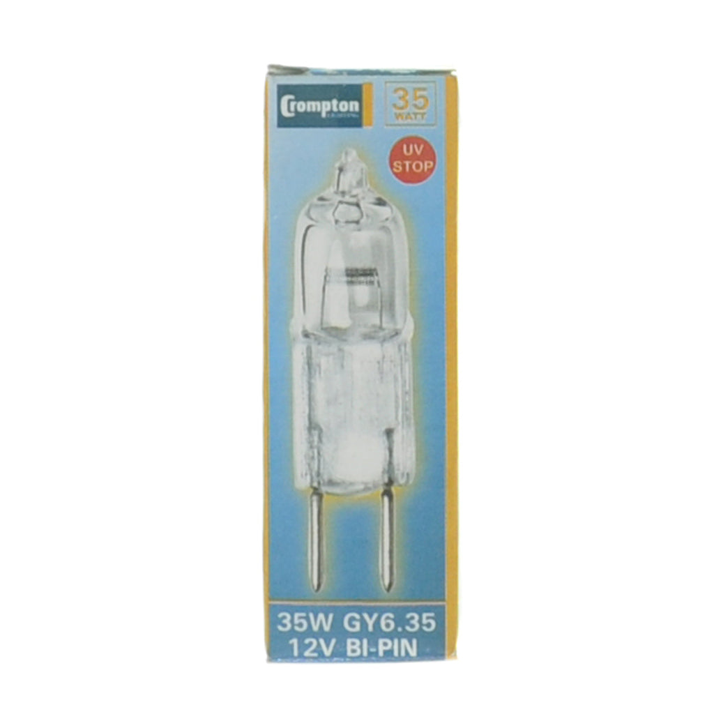 Crompton Bi-Pin Halogen Light Bulb GY6.35 12V 35W Clear 10241