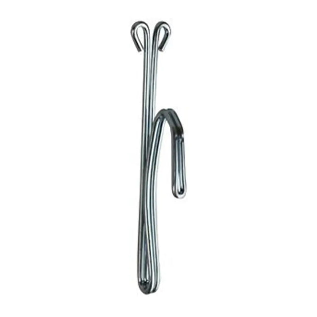 Metallic hook on a white background