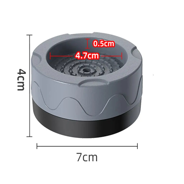 Gray and black cylindrical object with dimensions labeled on a white background