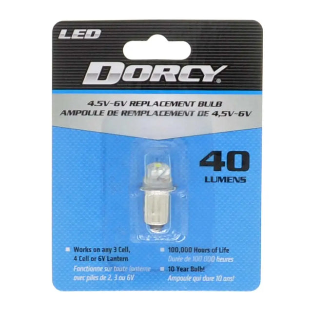 Dorcy LED replacement bulb packaging on a white background
