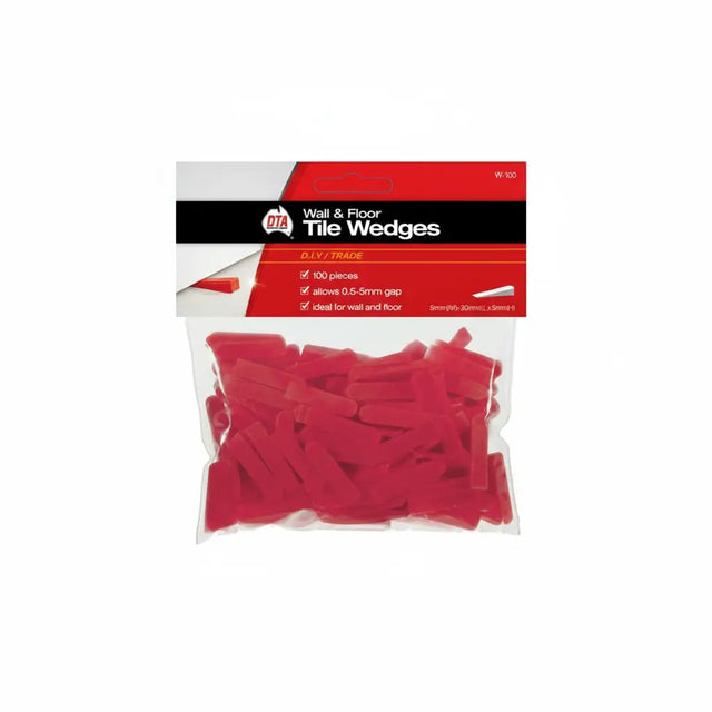 Pack of red tile wedges with a white background
