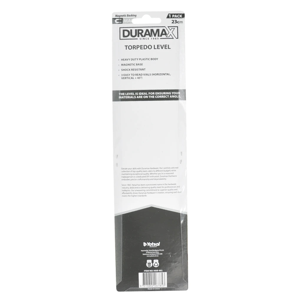 DURAMAX Magnetic Torpedo Spirit Level HAR-492