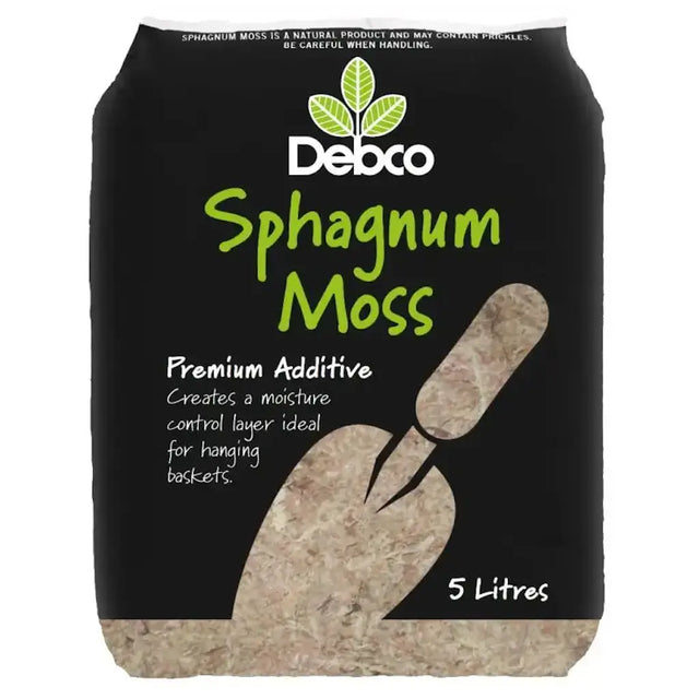 Bag of Debco Sphagnum Moss on a white background