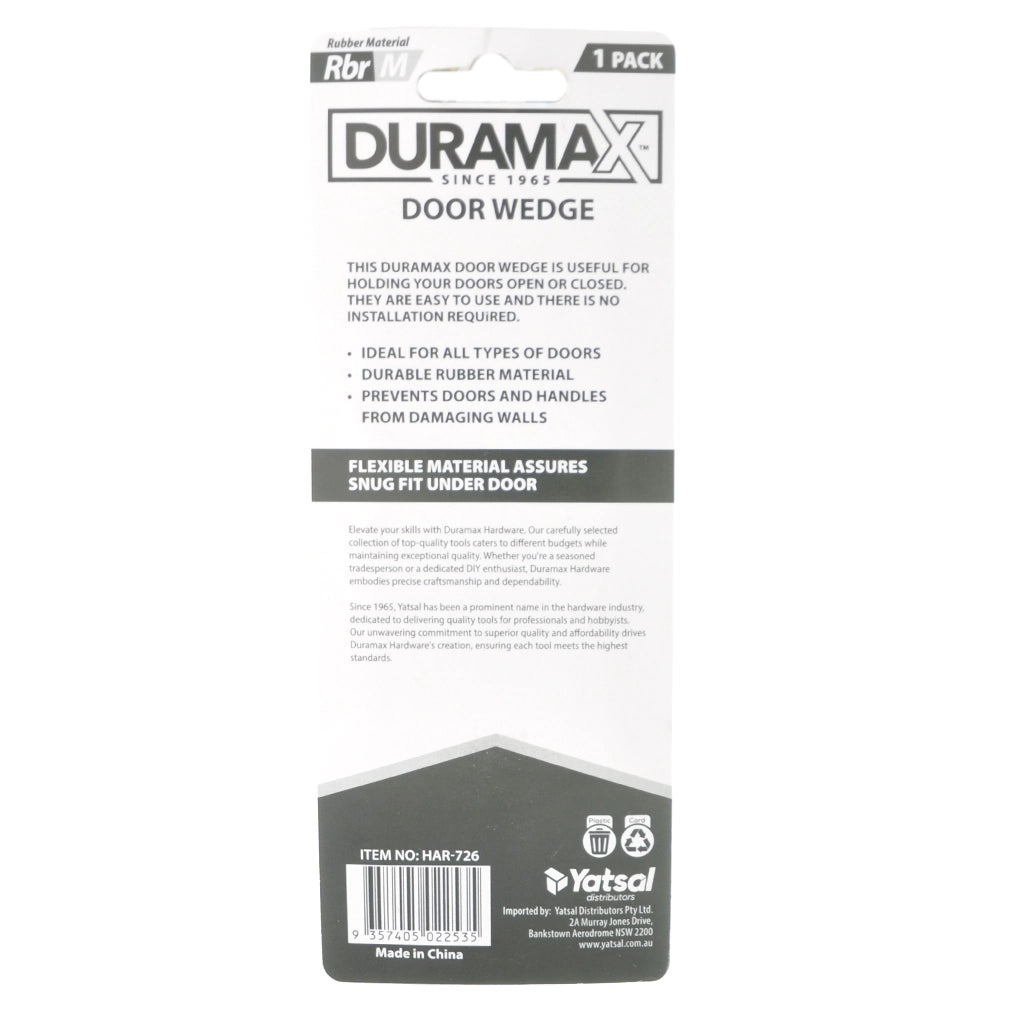 Duramax Black or White Rubber Door Stopper HAR-726
