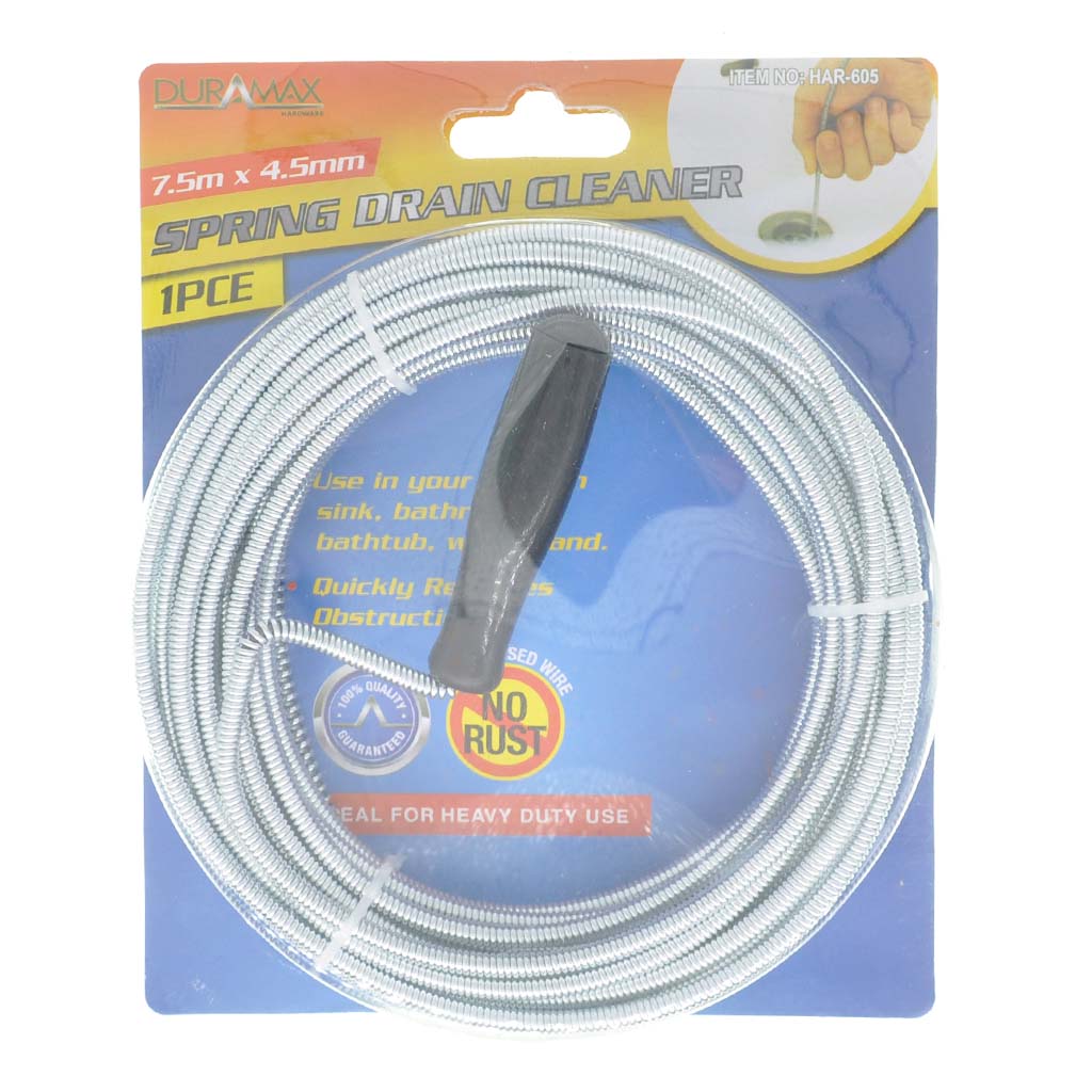 Duramax Spring Drain Cleaner With Twist Handle 4.5mmX7.5m HAR-605