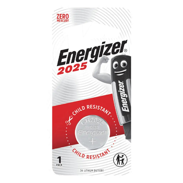 Energizer 2025 battery packaging on a white background