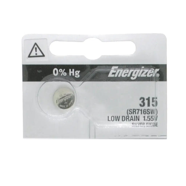 Energizer 315 battery in packaging on a white background