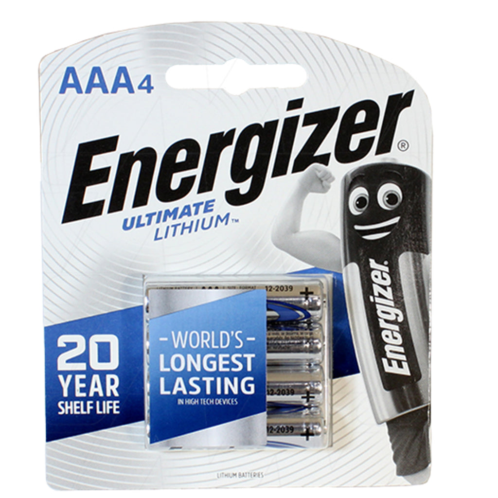 Energizer Ultimate Lithium Battery 1.5V 1.25Ah AAA 4Pcs