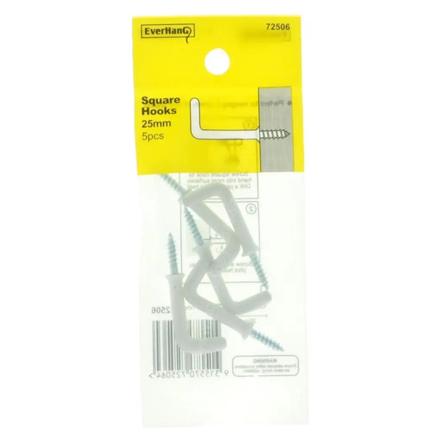 Pack of EverHand square hooks with a yellow label on a white background