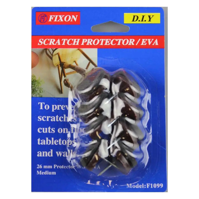 Packaged scratch protector with Fixon branding on a blue background
