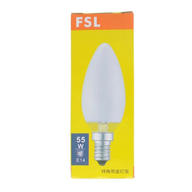 FSL light bulb packaging with a yellow background