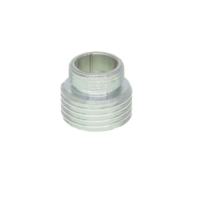 Metal pipe fitting on a white background