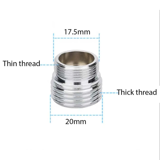 Metal fitting with dimensions labeled on a white background