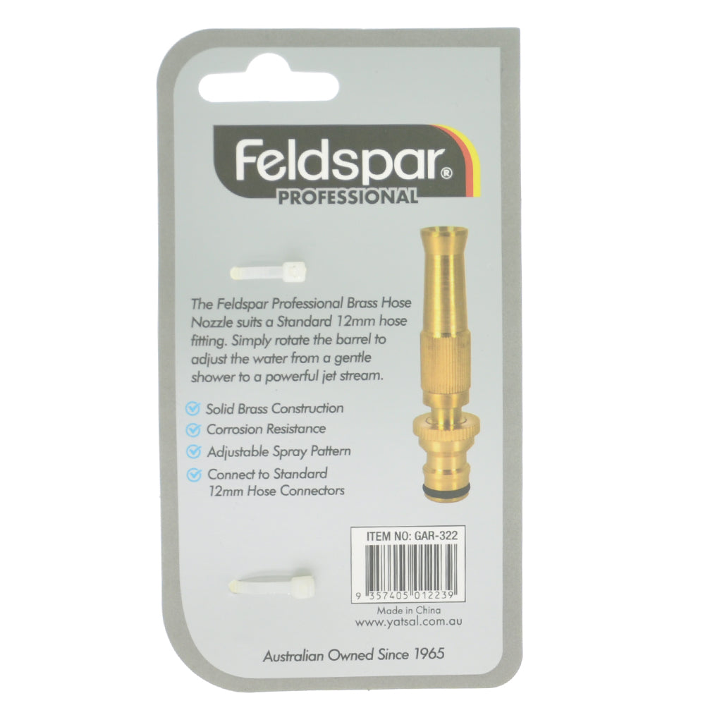 Feldspar Solid Brass Hose Nozzle 12mm GAR-322