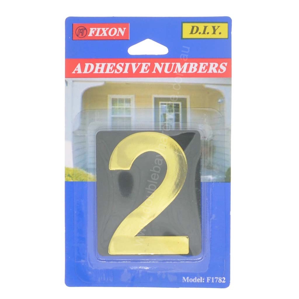 Fixon Adhesive House Number 2 Sign 59x49x2mm F1782