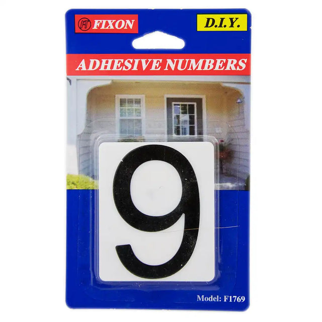 Packaged adhesive number '9' with Fixon branding on a white background