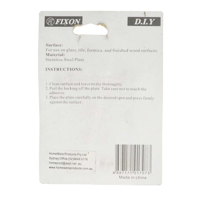 Fixon adhesive label with instructions on a white background