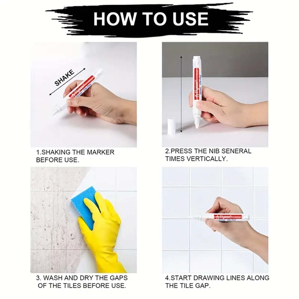 Flysea Grout Tile Pen White